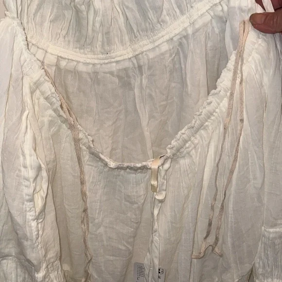 NWT Free People ivory sleeveless backless sundress midi boho Dress large - Picture 6 of 7